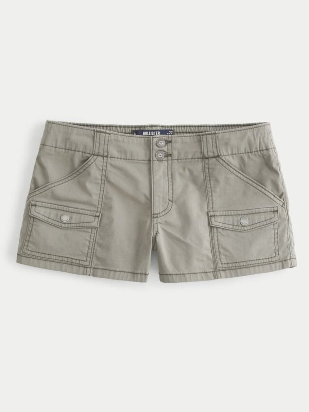 Hollister Low-Rise Classic Cargo Utility Shorts Khaki – US 26 / 2